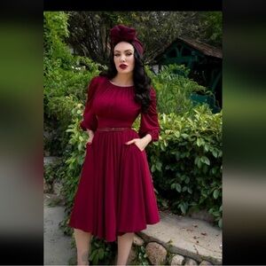 La Femme en Noir Oxblood Salem Dress